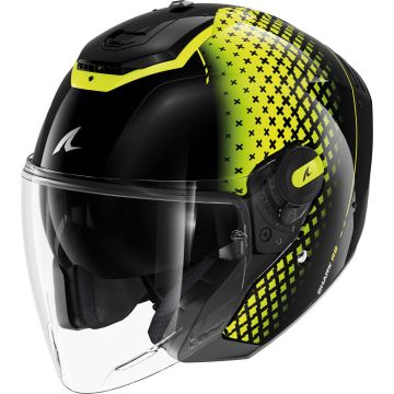 Shark RS Jet Stride Zwart Geel Jethelm