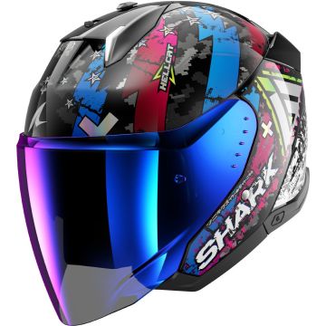 SHARK Skwal i3 Jet Hellcat Zwart Chrome Blauw KUB