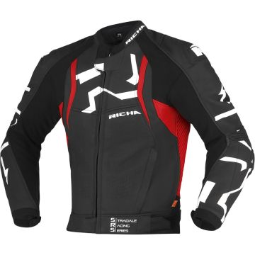 Richa Stradale Zwart Rood Leren Motorjas