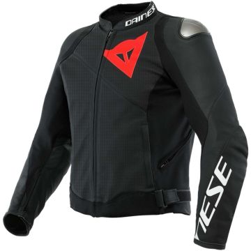 Dainese Sportiva Leren Jas Perf. Zwart Mat Zwart Mat