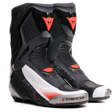 Dainese Torque 4 Air Zwart Wit Fluo Rood Motorlaarzen