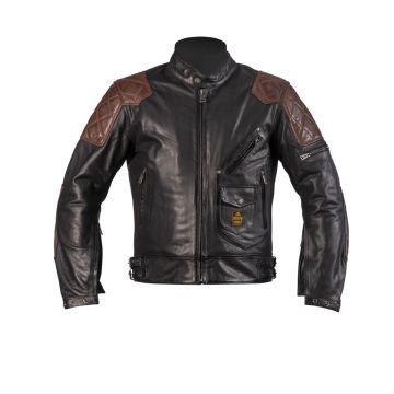 Helstons Chuck Buffle & Vachette Jas Zwart Camel    