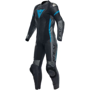 Dainese Grobnik Dames 1Pc Leren Pak Perf. Zwart Antraciet Teal