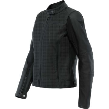 Dainese Razon 2 Perf. Dames Leren Jas Zwart