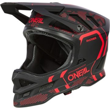 O'NEAL Blade Polyacrylite Strike Matt Black Red Downhill Bicycle Helmet