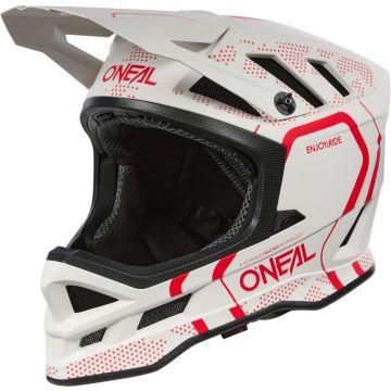 O'NEAL Blade Polyacrylite Strike Matt White Red Downhill Bicycle Helmet