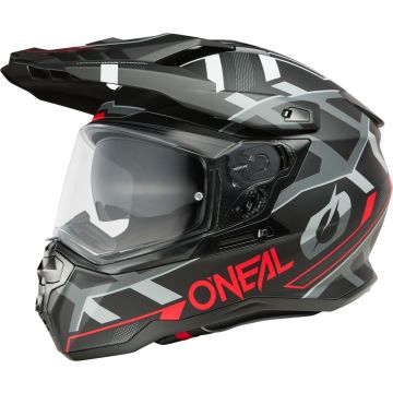 O'NEAL D-SRS Square V.25 Matt Black Grey Red Adventure Full Face Helmet