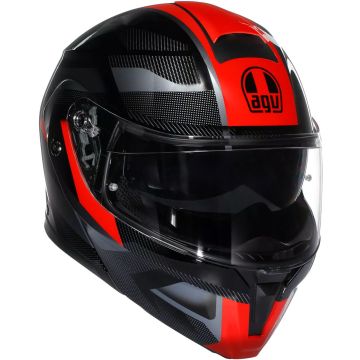 AGV Streetmodular Ledro Zwart Rood Systeemhelm