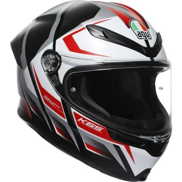 AGV K6 S Karve Mat Zwart Rood Wit Integraalhelm