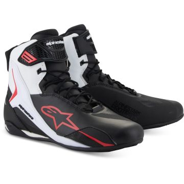 Alpinestars Faster-4 Zwart Wit Rood Motorschoenen