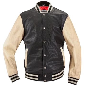 HolyFreedom Varsity College Zwart Wit Leather Jacket