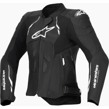 Alpinestars Stella Dusk Zwart Wit Dames Leren Motorjas