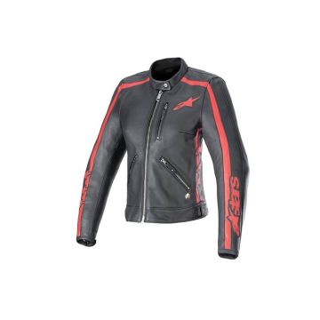 Alpinestars Stella Dyno Leren Jas Zwart Haute Rood