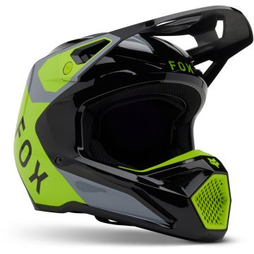 FOX V1 Lean MIPS Grijs Geel Crosshelm