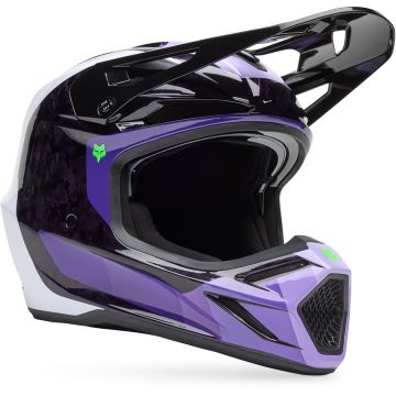 FOX V3 RS Grid MIPS Zwart Paars Crosshelm