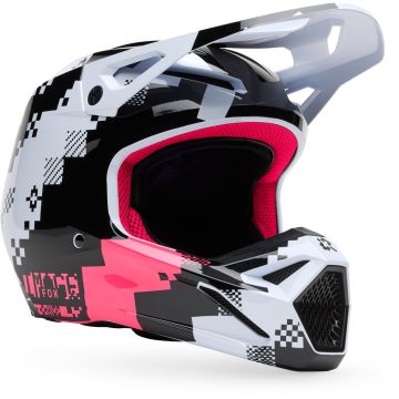 FOX V1 Digi Image Zwart Roze Crosshelm