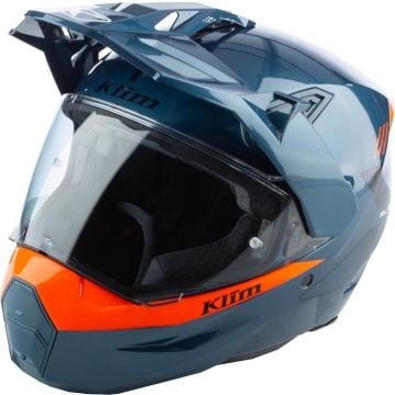 Klim X1 Alpha Carbon Blauw Oranje Adventure Integraalhelm