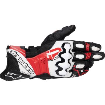 Alpinestars GP Plus R V3 Zwart Wit Fel Rood Leren Handschoenen
