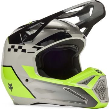 FOX V1 Youth Collect Zwart Grijs Geel Kinder Crosshelm