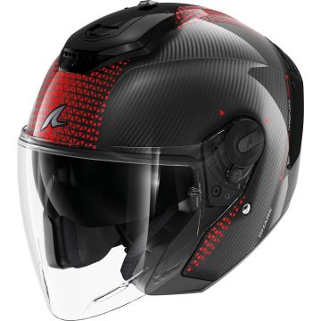 Shark RS Jet Carbon Ikonik Zwart Rood Jethelm