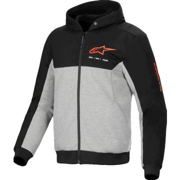 Alpinestars Chrome V2 Sport Hoodie Zwart Grijs Heather Rood Fluo