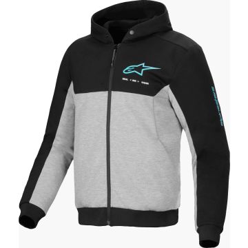 Alpinestars Chrome V2 Sport Hoodie Zwart Grijs Heather Turquoise