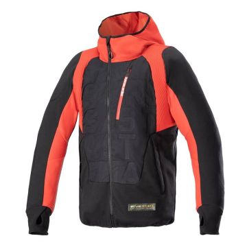 Alpinestars MO.ST.EQ Hybrid Hooded Jas Zwart Flame Rood