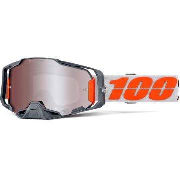 100% Armega HiPER Silver Motorcross bril