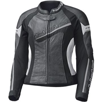 Held Debbie II Geperforeerd Dames Zwart Wit Leren Motorjas