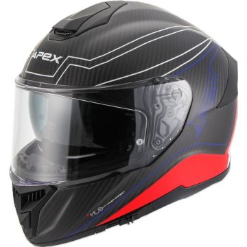 APEX FC500 Assen Carbon Wit Rood Blauw Mat Integraalhelm