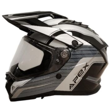 APEX AT300 Everest Zwart Grijs Wit Adventure Integraalhelm