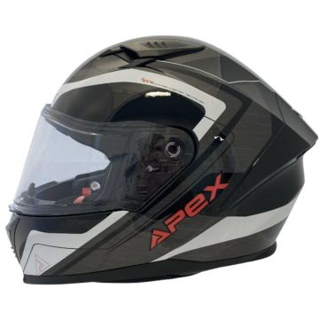 APEX FI100 Valencia Zwart Grijs Rood Integraalhelm