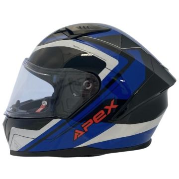 APEX FI100 Valencia Zwart Wit Blauw Integraalhelm