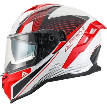 APEX FI200 Madrid Wit Zwart Rood Integraalhelm