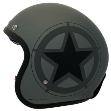 APEX JI100 Star Mat Zwart Grijs Jethelm