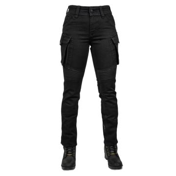 Bull-it Ladies Coyote Easy Fit Cargo Broek Zwart - Lange pijpen