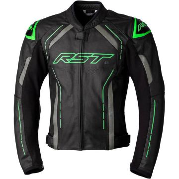 RST S1 Leren Jas Zwart Groen Grijs