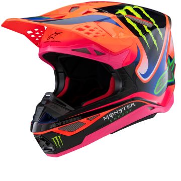 Alpinestars S-M10 Deegan Oranje Fluo Paars Roze Fluo Offroad Helm