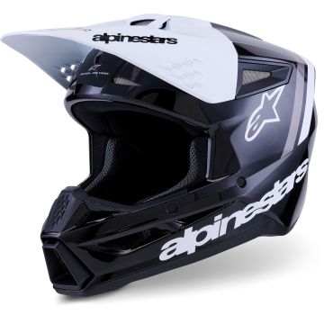 Alpinestars S-M3 Radium Zwart Wit Grijs Crosshelm
