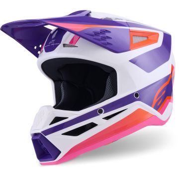 Alpinestars S-M3 Heat Wit Lila Crosshelm