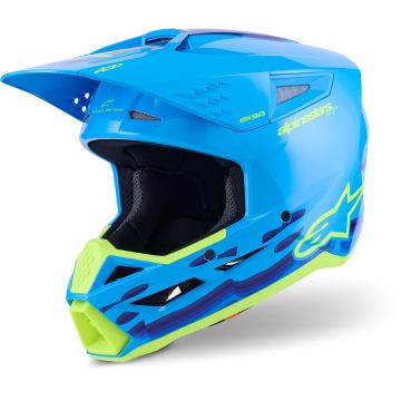 Alpinestars S-M3 Force Blauw Geel Crosshelm