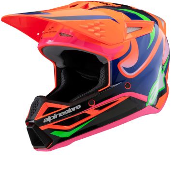 Alpinestars S-M3 Youth Deegan Oranje Fluo Paars Roze Fluo Offroad Helm