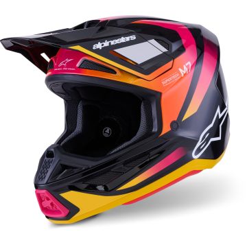 Alpinestars S-M7 Rise Zwart Roze Crosshelm