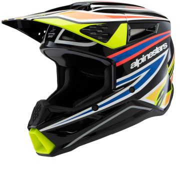 Alpinestars S-M3 Youth Wurx Zwart Geel Fluo Blauw Rood Offroad Helm