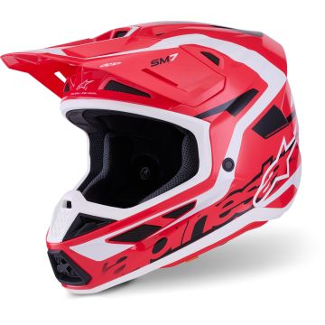 Alpinestars S-M7 Deed Rood Zwart Crosshelm