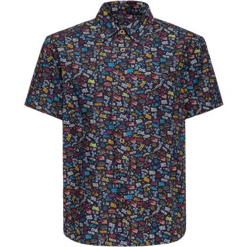 King Kerosin Printed Rebellion Overhemd met korte mouwen