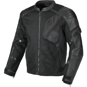 Macna Olsan Solid geperforeerd Motorfiets Leer/Textiel Jas