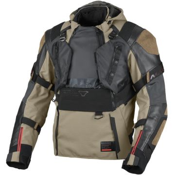 Macna Tryton NightEye waterdichte motorfiets lederen/textiel jas