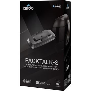 Cardo Packtalk-S Bluetooth Communicatiesysteem Enkel Pakket voor Shoei Gen 3 Motorhelmen