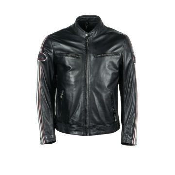 Helstons Race Leren Aniline Jas Zwart      